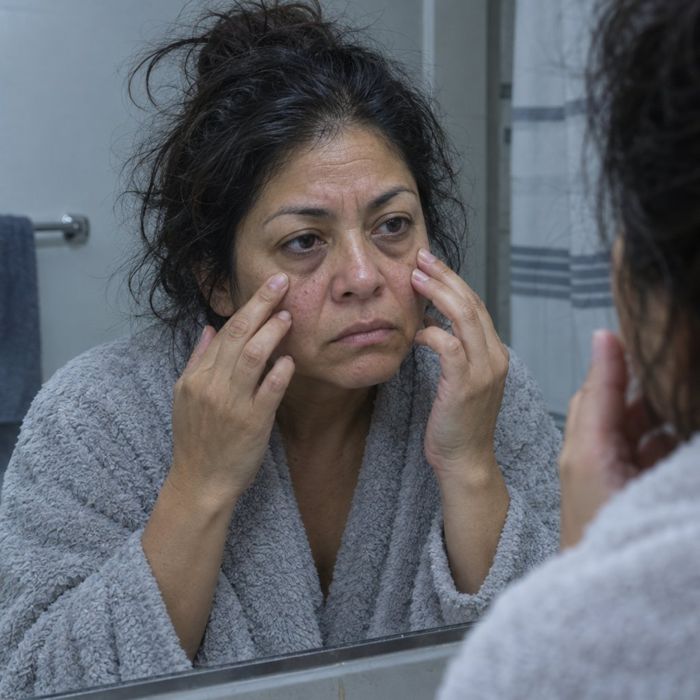 Ojeras y cara de cansada al despertar