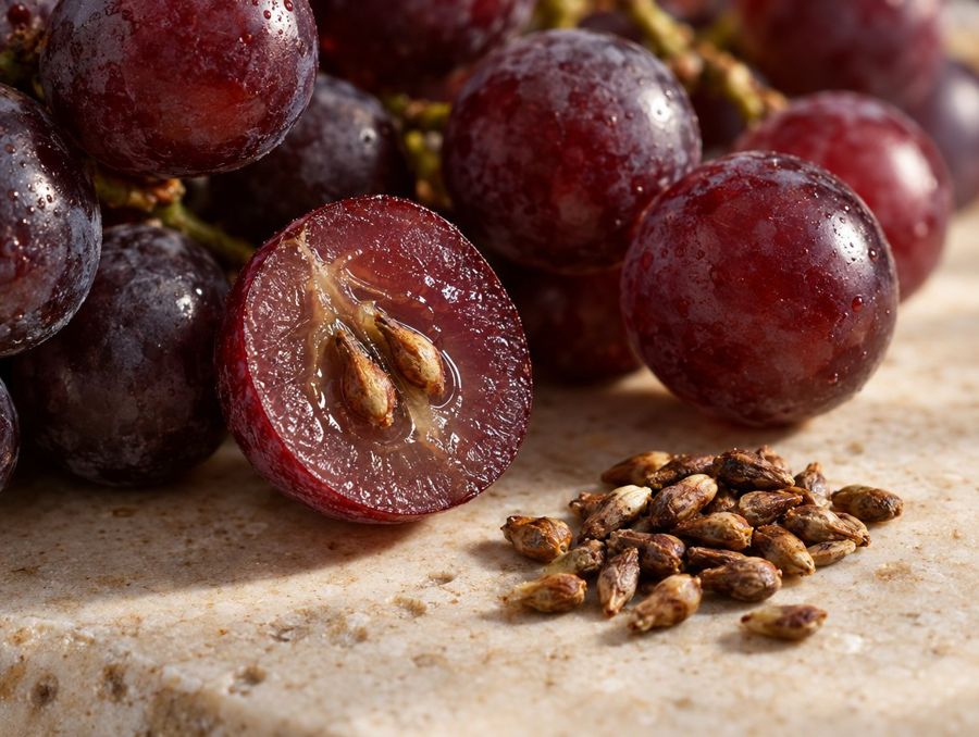 Uvas y semillas de uva