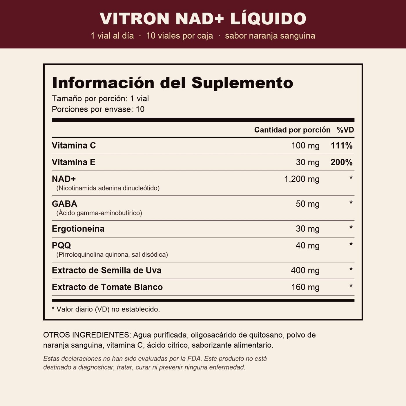 Información del suplemento